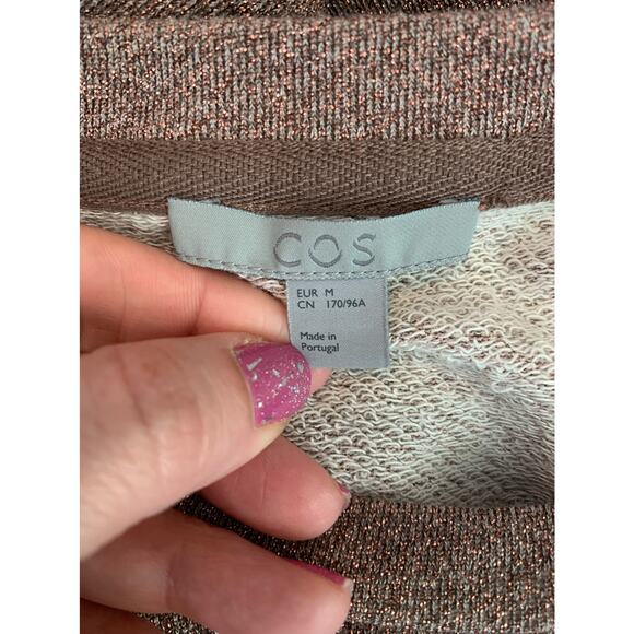 COS Shimmery pink short sleeves t-shirt mini dress size Medium - Picture 3 of 14